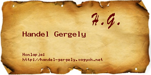 Handel Gergely névjegykártya